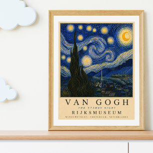 Póster del cielo nocturno vintage de La Noche Estr