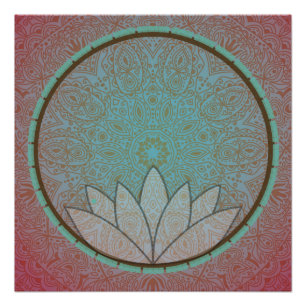 Poster del círculo de la meditación de Lotus de la