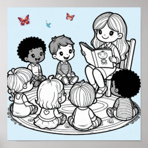 Póster del Círculo de Tiempo de Lectura para Niños