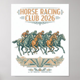 Póster del Club de Carreras de Caballos Vintage 20