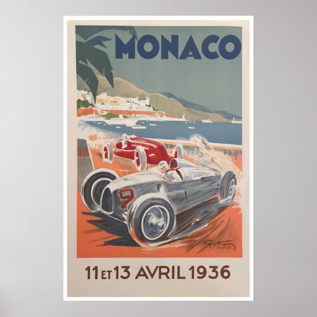 Póster del coche de carreras del Gran Premio de Mó (Frente)