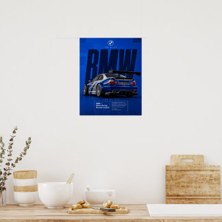 Póster del coche de carreras Iconic Blue Motorspor