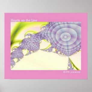 Poster del corazón púrpura de arte fractal