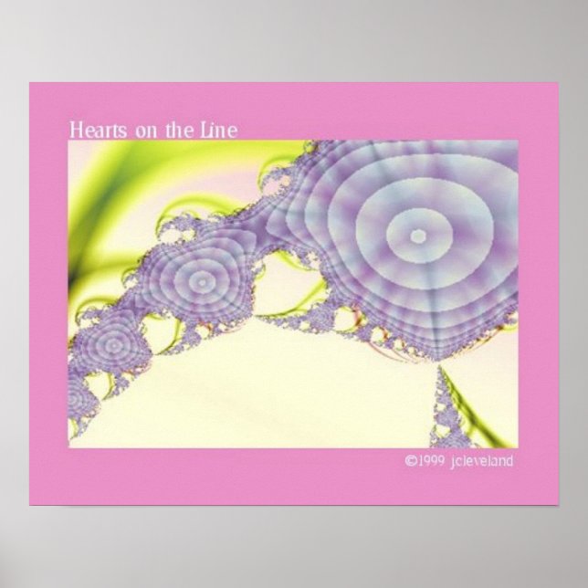 Poster del corazón púrpura de arte fractal (Frente)