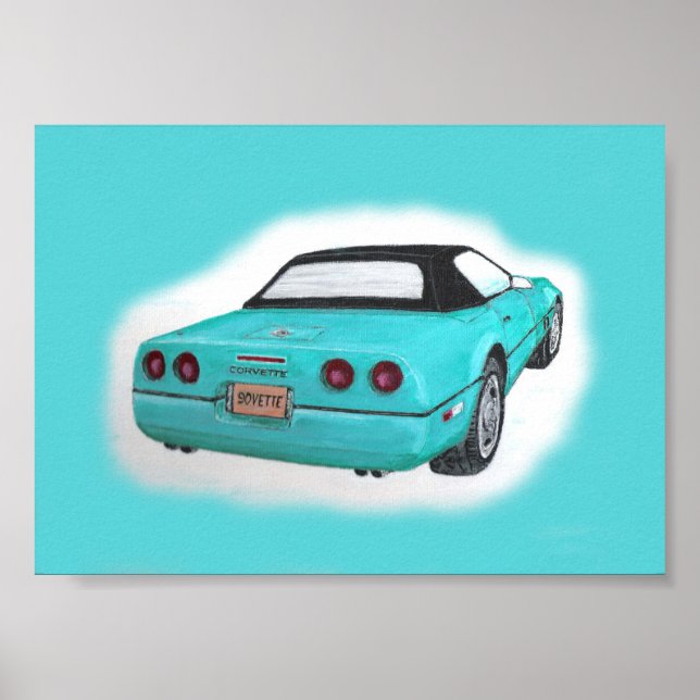Póster del Corvette 1990 (Frente)