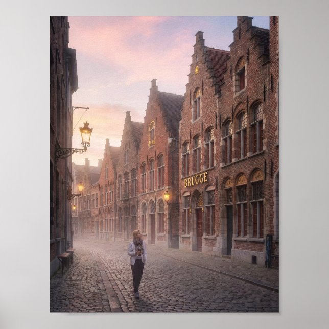 Póster del Crepúsculo Místico en Brujas (Frente)