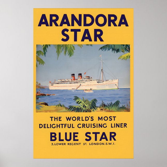Póster del Crucero Arandora Star Barco Marítimo Vi (Frente)
