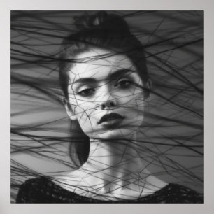 Poster del cuerpo de la mujer en dibujo de arte li