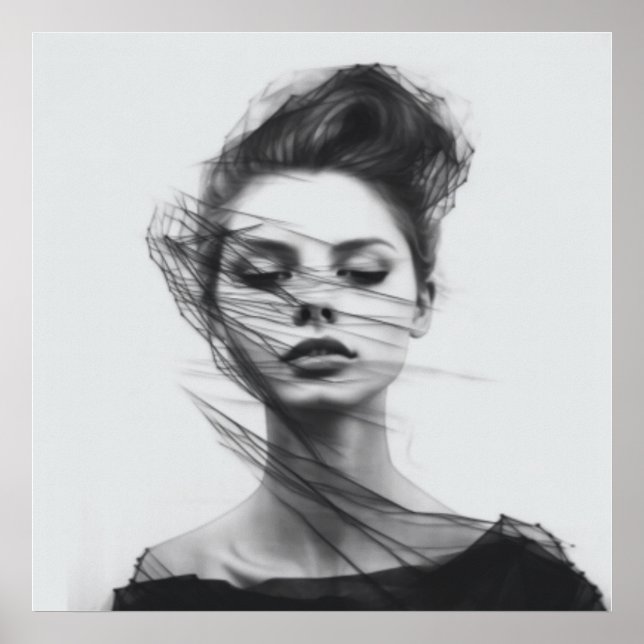 Poster del cuerpo de la mujer en dibujo de arte li (Frente)