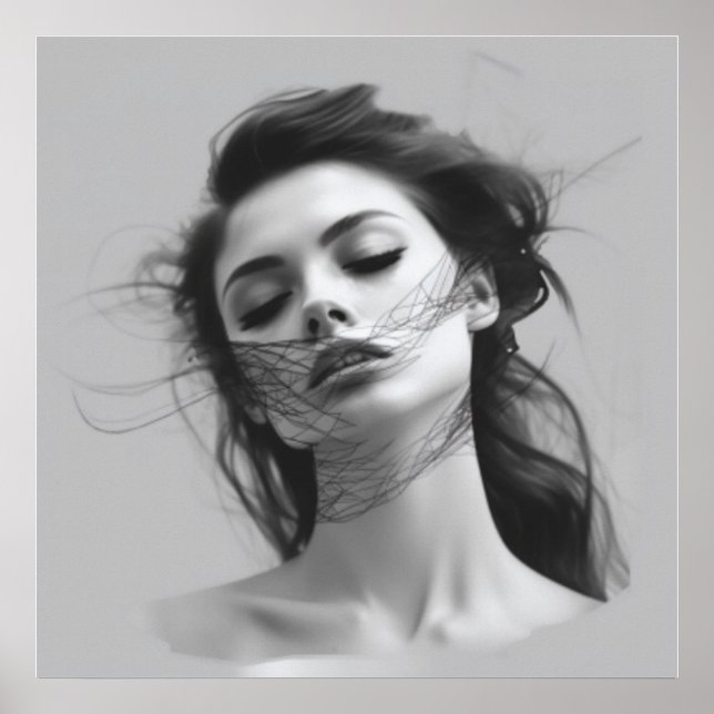 Poster del cuerpo de la mujer en dibujo de arte li (Frente)