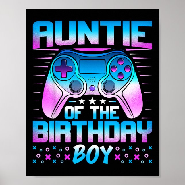 Póster Del Cumpleaños del Chico - Videojuego de Cumpleaño (Frente)