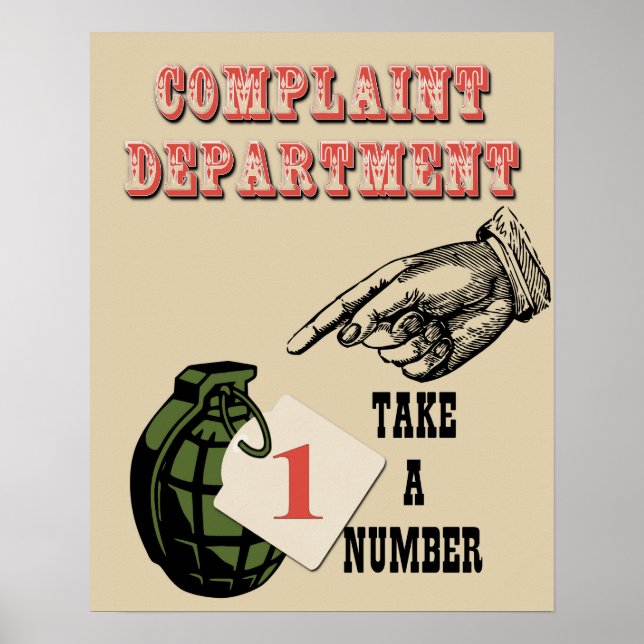 Póster del Departamento de Quejas 2 (Frente)