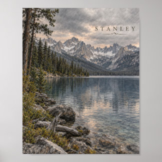 Póster del Desierto del Lago de la Montaña #122