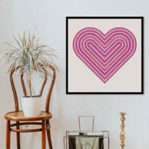 Póster del Día de San Valentín Corazón Arcoíris -