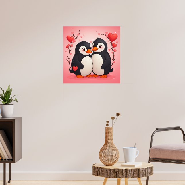 Póster del Día de San Valentín del Amor de Pingüin (Salón 3)