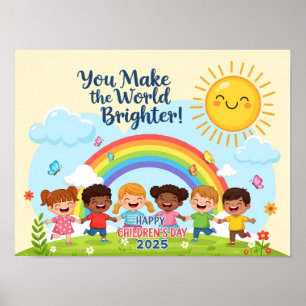 Póster del Día del Niño 'Tú Haces el Mundo Más Bri
