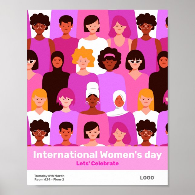 Póster del día internacional de la mujer corporati (Frente)