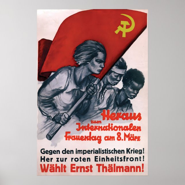 Póster del Día Internacional de la Mujer Guerra KP (Frente)