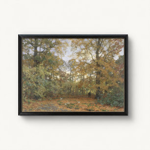 Póster del dosel del bosque de otoño dorado