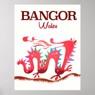 Póster del dragón de Bangor Gales