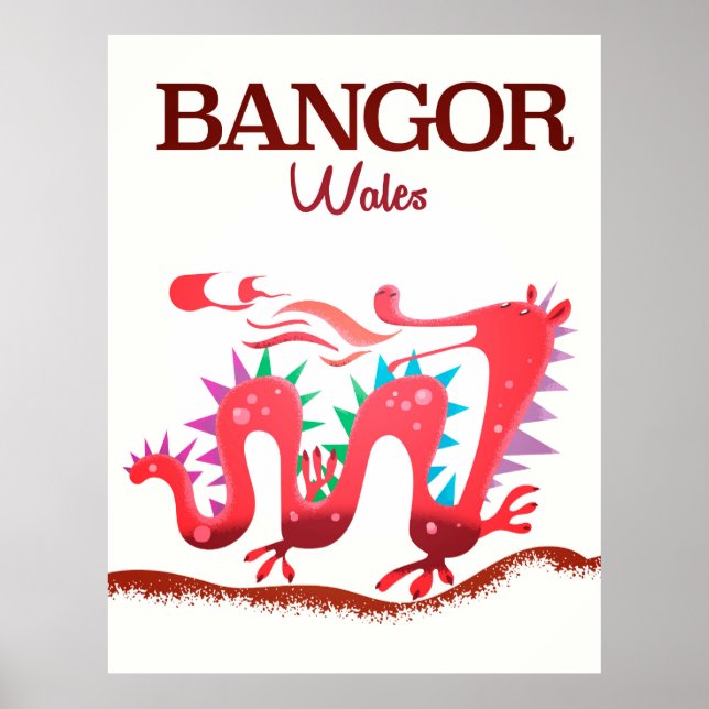 Póster del dragón de Bangor Gales (Frente)