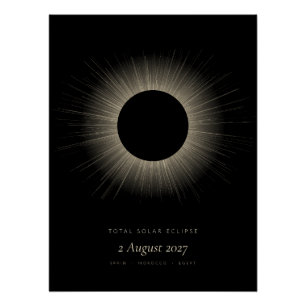 Póster del eclipse solar total de 2027 – Arte de C
