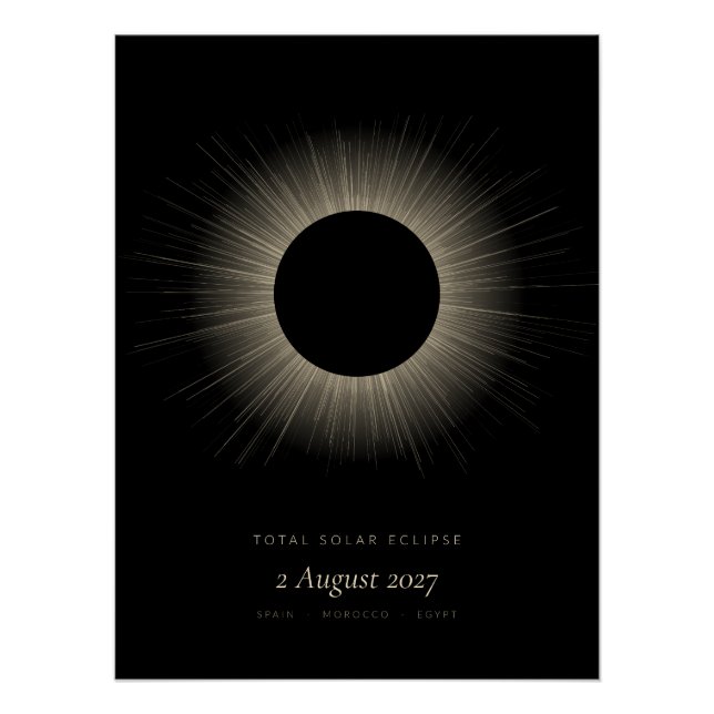 Póster del eclipse solar total de 2027 – Arte de C (Anverso)