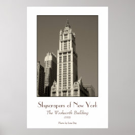 Póster del edificio Woolworth (sepia)