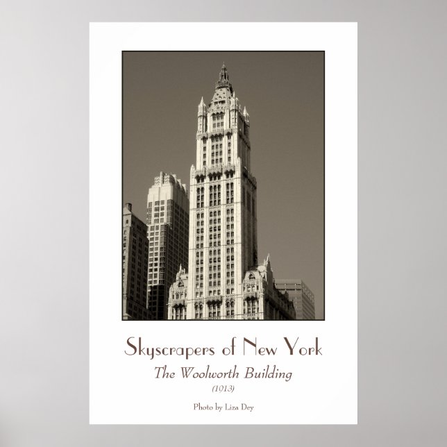 Póster del edificio Woolworth (sepia) (Frente)