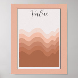 Póster del Elemento de Arte de Valor Rosa Blanco B