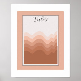 Póster del Elemento de Arte de Valor Rosa Blanco B