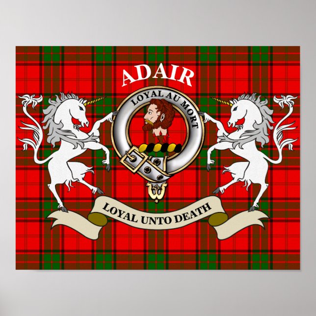 Póster del emblema del clan Adair (Frente)