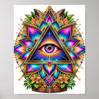 Póster del emblema del prisma de loto