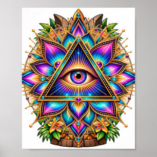 Póster del emblema del prisma de loto