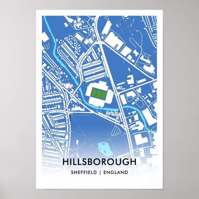Póster del Estadio Hillsborough – Hogar de Sheffie (Frente)