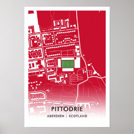 Póster del Estadio Pittodrie – Hogar del Aberdeen 