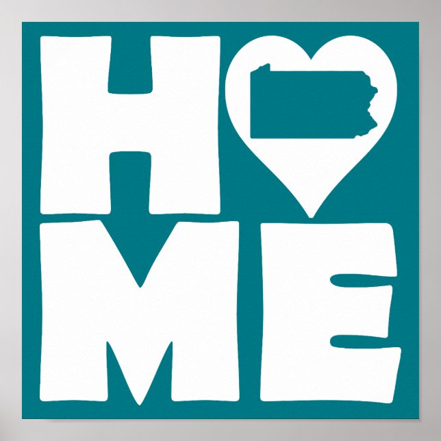 Póster del Estado de Pennsylvania Home Heart (Frente)