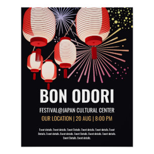 Poster del evento Bon Odori japonés - Personalizab