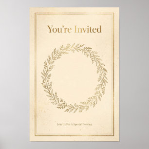Póster del evento You're Invited Gold Botanical