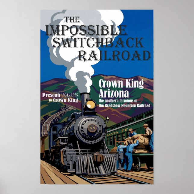 Póster del ferrocarril imposible de Switchback (Frente)