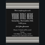 Póster del folleto del evento de glamour de elegan<br><div class="desc">Póster de folleto de evento de glamour de elegancia de plata.</div>