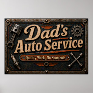 Póster del garaje de papá