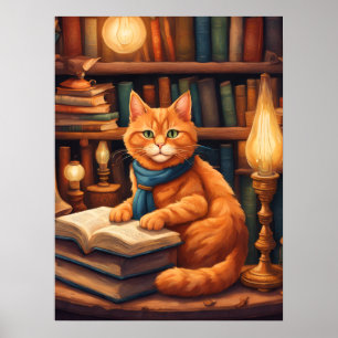 póster del gato de la biblioteca #13