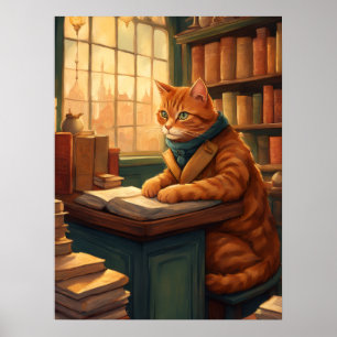 póster del gato de la biblioteca #14