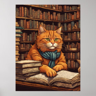 póster del gato de la biblioteca #17