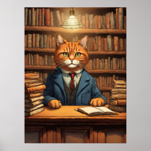 póster del gato de la biblioteca #20
