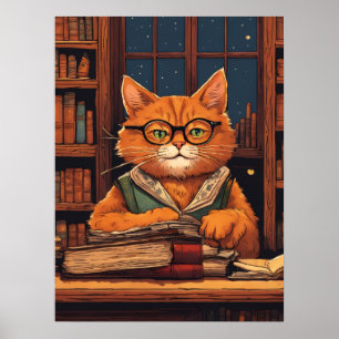 póster del gato de la biblioteca #21