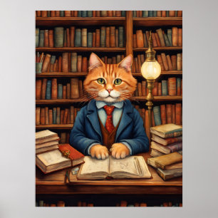póster del gato de la biblioteca #3