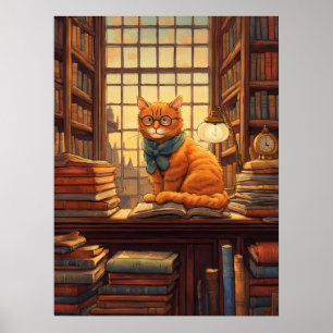 póster del gato de la biblioteca #4
