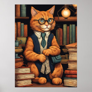 póster del gato de la biblioteca #6